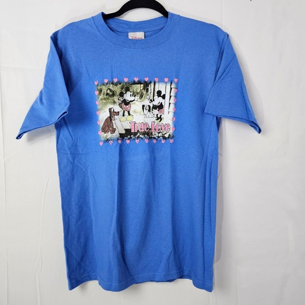 Y2K Disney Store T Shirt Mens Small Mickey Minnie True Love Graphic Made in USA